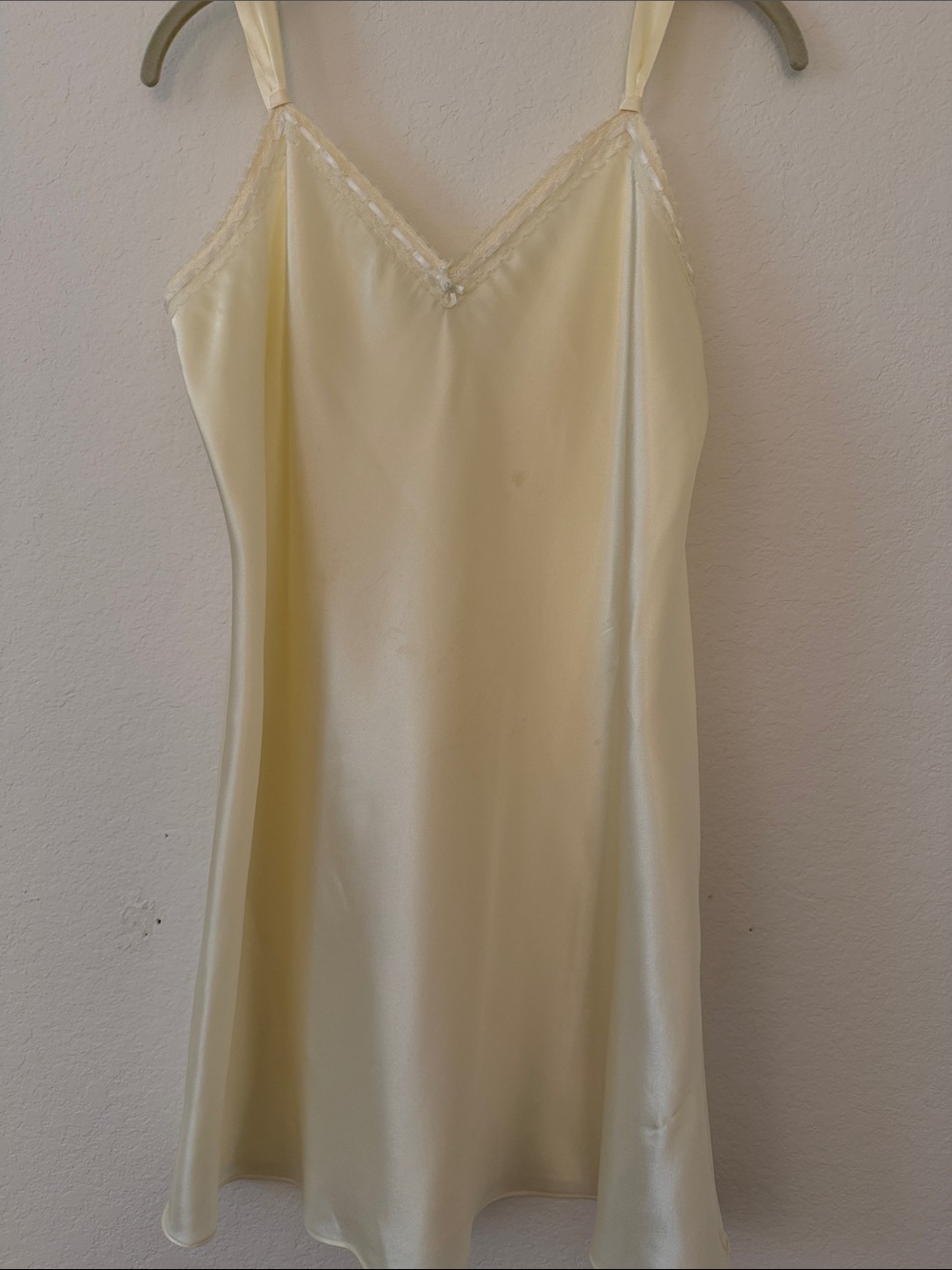 Satin Slip Dress - Cream V-Neck Nightdress